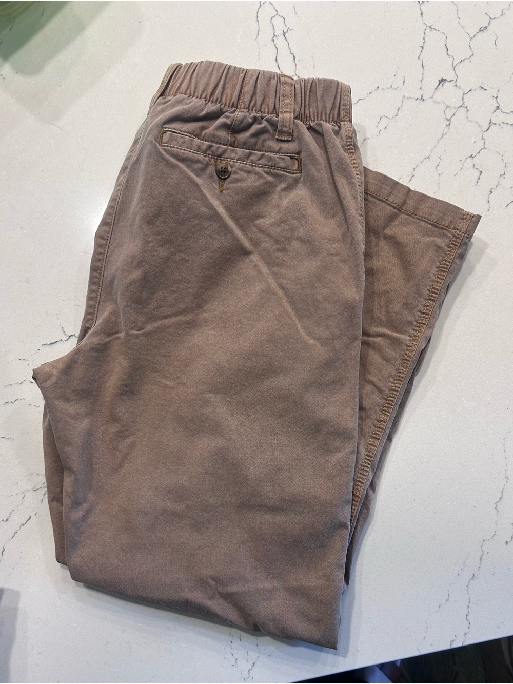 Women’s Casual Elastic-Waist Brown Pants